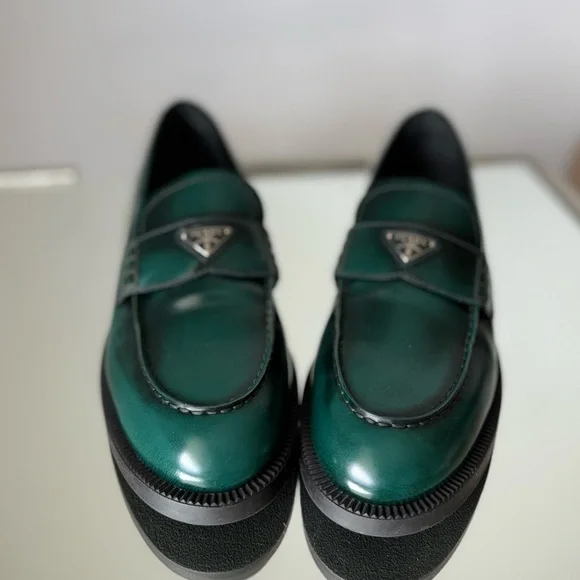 New PRADA Triangle Logo Loafer In Bosco $1,200 39 - Picture 7 of 8